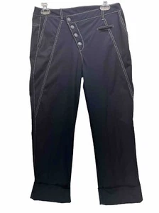 INDIES SCHWARZ MANSCHETTEN FREIZEITREISEHOSE MIT GENEIGTEM KNOPFVERSCHLUSS E22 T38 - Bild 1 von 5