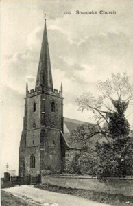 GEDRUCKTE POSTKARTE DER SHUSTOKE CHURCH, (BEI BIRMINGHAM), WARWICKSHIRE - Bild 1 von 2