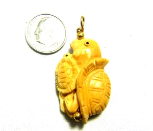 Turtle with Baby Turtle Pendant, Artisan Wire Wrap Pendant, Wire Sculpture #P84 - Picture 1 of 10