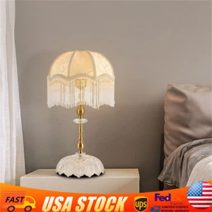 Vintage Table Lamp For Bedroom Bedside Table Lamp Tassel Beaded Design Desk Lamp - Picture 1 of 23