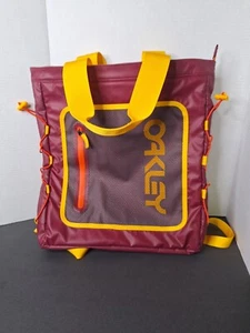 Retro 90s Oakley Backpack/Tote Bag Burgundy and Gold School College Gym Vacation - Picture 1 of 8