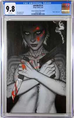 Cómic W0RLDTR33 #1 (VARIANTE VIRGEN EXCLUSIVA DE SALPICADURAS DE COLOR) ~ CGC 9,8 casi nuevo/m Foto 1 de 2