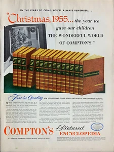 Vintage 1955 Compton's Encyclopedia For Christmas 1955 Print Ad Advertisement  - Picture 1 of 1