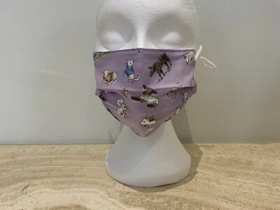 Sheep in Jumpers Lilac Washable Face Mask adjustable ear cords and nose wire - Image 1 of 4