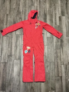 Doorek roter Einteiler Ski Schneeanzug klein Kapuze bestickt Patches Texas - Bild 1 von 9