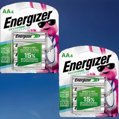 Paquete de 2 baterías recargables Energizer NH15BP4 AA 2X4=8 NUEVAS SELLADAS lote de 8 Foto 1 de 3