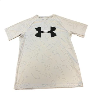 Under Armour loose fit Heatgear T-shirt youth XL gray squiggles and a black logo - Picture 1 of 3