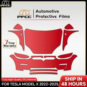 2022-2025 Tesla Model X FULL FRONT PreCut Paint Protection Film Clear Bra PPF - Picture 1 of 23