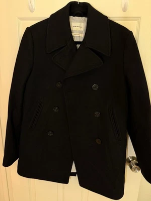 Men's Club Monaco Virgin Wool Peacoat Black Size Small - Image 1 of 4