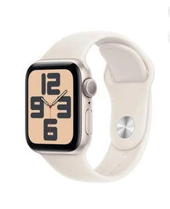 Apple Watch SE 2nd Gen. 40mm Aluminum Case with S/M Sport Band - Starlight (GPS) - Picture 1 of 7