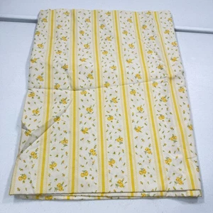 Vintage Mode Herrenhaus flaches Blatt Zwilling gelbe Rosen Streifen Blüten Y2K 90er 1488-7 - Bild 1 von 11