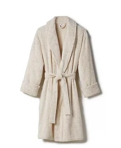 Hotel Collection Women 100% Cotton Natural Speckle Robe Size Small / Medium - Picture 1 of 1
