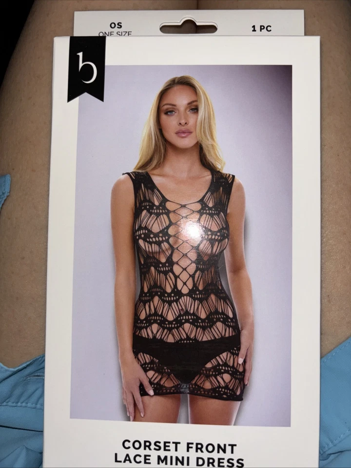 женское белье один размер... Нераспечатанный сексуальный корсет спереди кружева мини-платье - Изображение 1 из 4