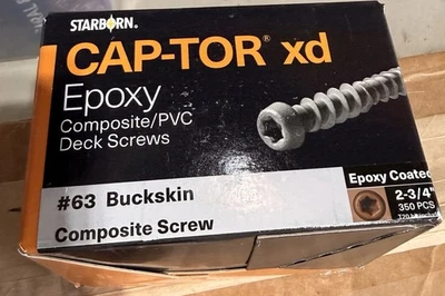 STARBORN DECK SCREWS: Starboard Cap-tor xd Composite Deck Screws #63 Buckskin NEW in Box