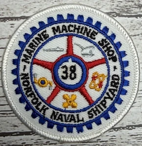Norfolk Naval Shipyard Marine Machine Shop 38 Embroidered Patch 3" Sew Iron On - Picture 1 of 3