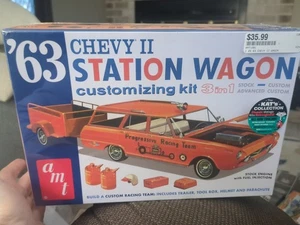 '63 Chevy II Station Wagon Customizing Kit 3 n 1 AMT 1/25 NEW SEALED - Bild 1 von 11