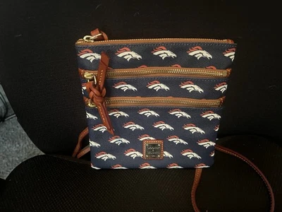 Dooney & Bourke Denver Broncos Triple Zip Crossbody Purse- Retail $128- NWT - Image 1 of 4