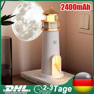 Leuchtturm Deko, LED Mondlicht Projektor Lampe mit Fernbedienung Kinder Geschenk - Bild 1 von 10