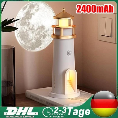 Leuchtturm Deko, LED Mondlicht Projektor Lampe mit Fernbedienung Kinder Geschenk - Bild 1 von 4