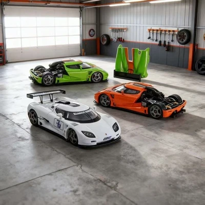 AM Blanco 1:64 Koenigsegg CCGT Una Tapa Abreble Aleación Diecast Coche Modelo Colección Foto 1 de 3