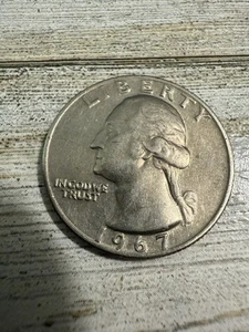 1967 Liberty Washington Quarter Dollar US Collectors Coin No Mint Mark VERY RARE - Picture 1 of 2