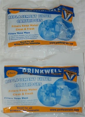 Lote 2 Cartuchos Filtro Repuesto Fuente Drinkwell Mascota Nuevos 3 en cada pack-6 Foto 1 de 4