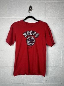 T-shirt vintage Y2K Nike Hoops stampa a sbuffo rossa basket grafica maglietta giovanile L (14-16) - Foto 1 di 6