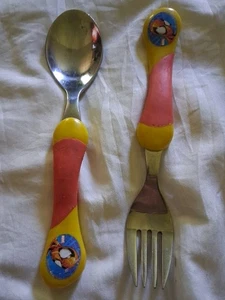 Juego de tenedor y cuchara Spider Man Marvel 2004 bebé niño pequeño - Imagen 1 de 2