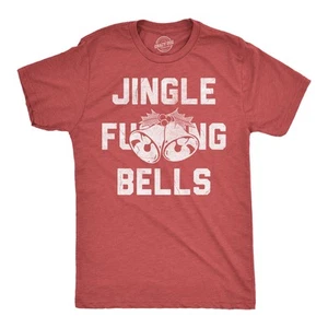 Mens Funny T Shirts Jingle Bells Sarcastic Christmas Graphic Novelty Tee - Picture 1 of 7