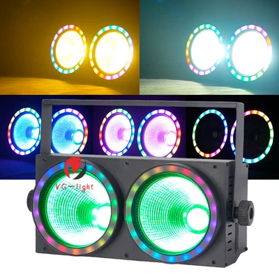 200W COB LED Par Light DMX Stage DJ Audience Blinder Light Warm+Cool White - Image 1 of 4