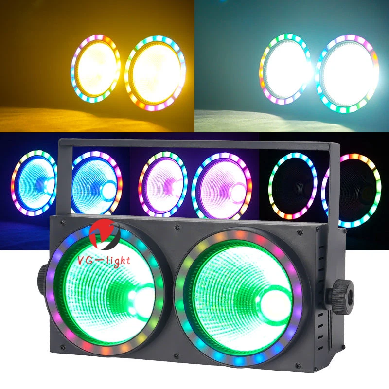 200W COB LED Par Light DMX Stage DJ Audience Blinder Light Warm+Cool White - Image 1 of 4