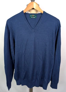 Suéter azul cuello en V 100 % lana ALAN PAINE para hombre talla 48/XXL - Imagen 1 de 4