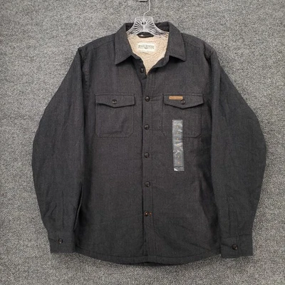 Field & Stream Shacket Mens S Small Gray Sherpa Lined Flannel Jacket Collared - Image 1 of 4