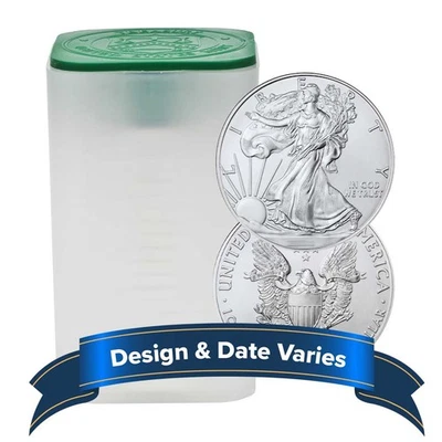 Roll of 20 - $1 American Silver Eagle 1 oz Random Year BU - Image 1 of 3