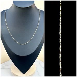 24k HGE schwere Gelbgold plattierte Kette Halskette gedreht strukturiert Singapur 23" - Bild 1 von 5