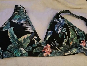 Sea Level Swim Longline Bikini Top In Tropical Print W Adjustable Straps Sz 8 - Picture 1 of 13