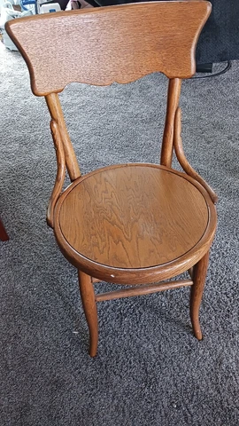 ONE American  Antique Oak  Seat Dining Room Chair bent wood Cover