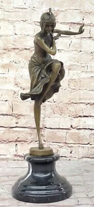 Statua ballerina art deco firmata D.H.Chiparus, bronzo "Danzatrice di Palmira" - Foto 1 di 10