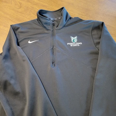 Nike Portland State Vikings 1/4 Zip Training Top Pullover Black Size M Dri Fit Cover