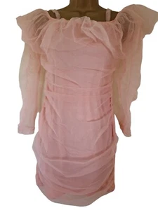 Alpha Female Club Baby Pink layered mini dress size 10 - Picture 1 of 4