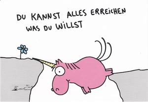 Postkarte, large: Einhorn - Du kannst alles erreichen was Du willst - Picture 1 of 1