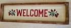 Welcome Strawberry White Large Wood Sign Table Spring Summer Decor 19"x6"