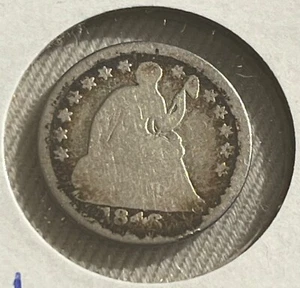 Media moneda de diez centavos libertad sentada 1846, fecha rara - Imagen 1 de 5