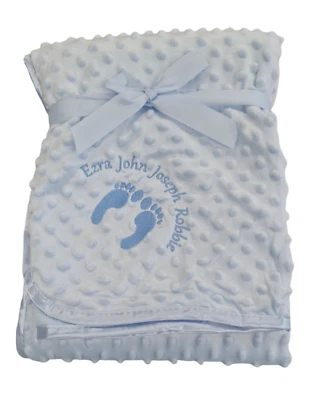 MANTA DE BEBÉ PERSONALIZADA BORDADA HOYUELOS SUAVES REGALO NUEVA 2022 pies Foto 1 de 4