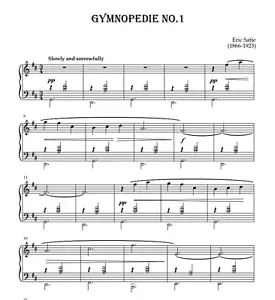 Gymnopédie No. 1 – Erik Satie | Piano Sheet Music | Matt Laminated Pages - Picture 1 of 7