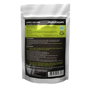 AVADOR Organic Henna Dark Brown Hair Color Powder Chemical Free Henna 100 gm - Imagen 1 de 3