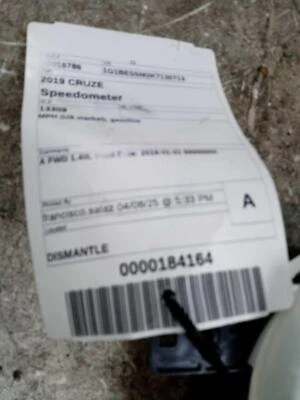 Medidor de velocímetro usado se adapta a: Chevrolet Cruze MPH 2019 mercado de EE. UU. gasolina grado A Foto 1 de 4