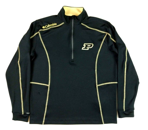 Columbia Golf Purdue Boilermakers 1/4 Zip Pullover Mens Medium Black Gold Cover