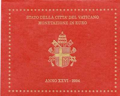 Vatican 2004 coin set BU 1 cents 2 euro 3,88 His Holiness Pope John Paul II - Image 1 of 2