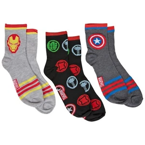 Marvel Avengers Caschi e icone Calze Equipaggio Unisex Set 3 Paia - Foto 1 di 1